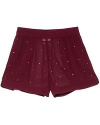 MC2 Saint Barth - Meave Crystal-Embellished Elasticated-Waist Shorts - Lyst