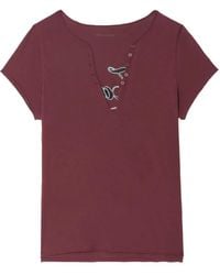 Zadig & Voltaire - ビジュートリム Vネックtシャツ - Lyst
