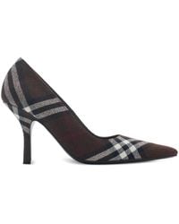 Burberry - Check Dame Pumps - Lyst