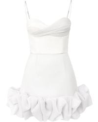 POST MERIDIEM - Draped Ruffle Mini Dress - Lyst