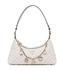 Guess - Everlee Quilted Chain Charm Shoulder Bag - Lyst