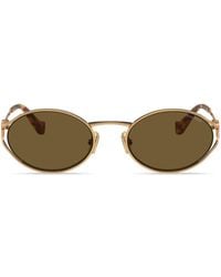 Miu Miu - Oval-frame Tinted-lenses Sunglasses - Lyst
