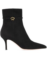 Gianvito Rossi - Ribbon Ville Suede Ankle Boots - Lyst