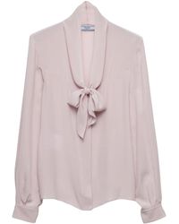 Prada - Marocain Blouse - Lyst