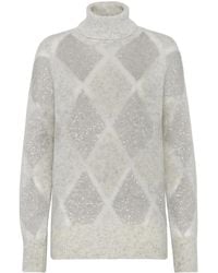 Brunello Cucinelli - Pull Orné De Sequins À Col Roulé - Lyst