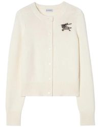 Burberry - Knight Wool Cashmere Cardigan - Lyst