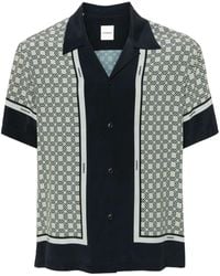 Sandro - Interlock-Print Satin Shirt - Lyst