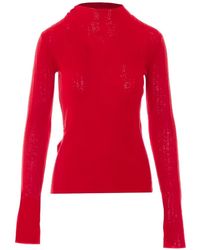 Pinko - Ribbed-Knit Long-Sleeve Sweater - Lyst