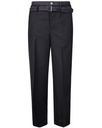 Sacai - Denim-Trimmed Tailored Trousers - Lyst