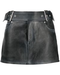 Blumarine - Belted Leather Miniskirt - Lyst
