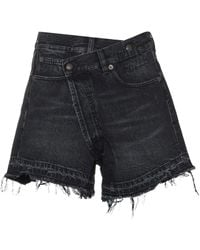 R13 - Asymmetric Denim Shorts - Lyst