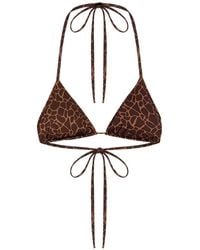 MC2 Saint Barth - Haut De Bikini Leah À Bonnets Triangles Et Imprimé Animalier - Lyst