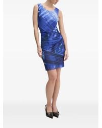 Desigual - Robe Courte Froncée À Imprimé Graphique - Lyst