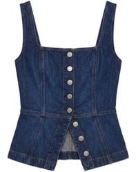Reformation - Tilly Button-Up Denim Top - Lyst