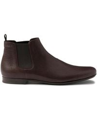 Prada - Round-Toe Leather Chelsea Boots - Lyst