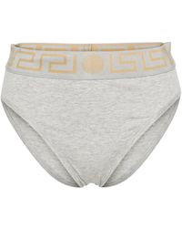 Versace - Greca-Waistband Cotton Briefs - Lyst