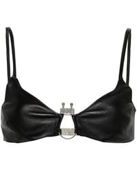 Gcds - Logo-Plaque Leather Bralette - Lyst