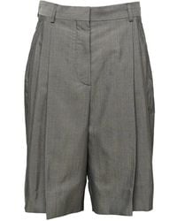 Stella McCartney - Pleated Wide-Leg Tailored Shorts - Lyst