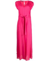Alberta Ferretti - Tied-Waist Draped Silk Jumpsuit - Lyst