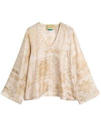 Momoní - Blouse Imprimée En Soie Mélangée - Lyst