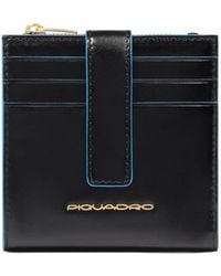 Piquadro - Zipped Leather Cardholder - Lyst