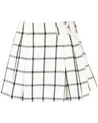 Self-Portrait - Check-pattern Mini Skirt - Lyst