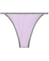 Versace - Embroidered-Logo Bikini Bottoms - Lyst