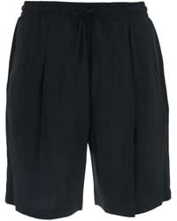 Low Brand - Drawstring-Detail Pleated Shorts - Lyst
