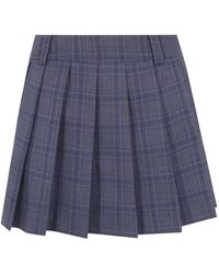DUNST - Check Pleated Mini Skirt - Lyst