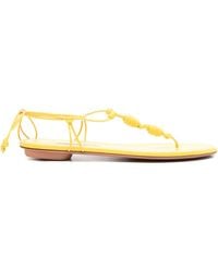 Aquazzura - Oaxaca Knotted Leather Flat Sandals - Lyst