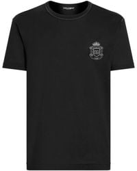 Dolce & Gabbana - T-Shirt Met Wapenschild-Applicatie - Lyst