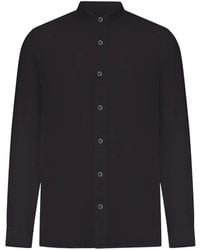120% Lino - Band-Collar Linen Shirt - Lyst