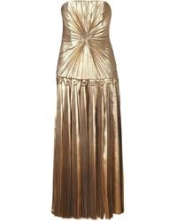 Acler Avonlea Strapless Pleated Maxi Dress in Blue | Lyst
