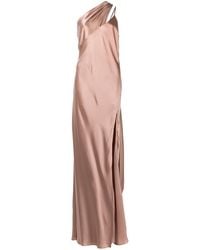 Michelle Mason - Draped-Panel Silk Gown - Lyst