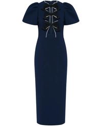 Rebecca Vallance - Robe Mi-Longue Nemy À Détail De Nœud - Lyst