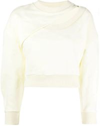 McQueen - Cropped Sweatshirt With Cut-Out Detail - Lyst