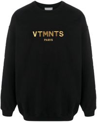 VTMNTS - Logo-embroidered Crew-neck Sweatshirt - Lyst