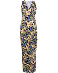 Patrizia Pepe - Floral-print Sleeveless Long Dress - Lyst