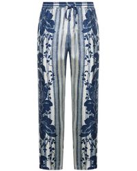 Pierre Louis Mascia - Gestreifte Aloe Hose Mit Blumen - Lyst