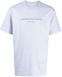Alexander Wang - Raised-logo Glitter Cotton T-shirt - Lyst