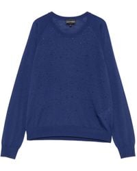 Emporio Armani - Embellished Wool Sweater - Lyst