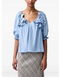 Stine Goya - Ruffled Puff-Sleeve Top - Lyst