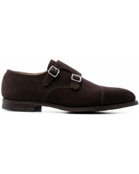 Crockett & Jones Suede Monk Shoes - Brown