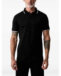 KARL LAGERFELD - Logo-Print Tipped Polo Shirt - Lyst
