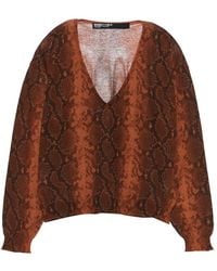 Bimba Y Lola - Caramel Snake V-Neck Sweater - Lyst