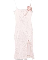 Blumarine - 3D-Roses Crinkled Midi Dress - Lyst