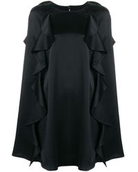 Valentino Frilled Cape Dress - Zwart