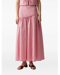 Benetton - Striped Asymmetrical-Waist Ruffled Maxi Skirt - Lyst