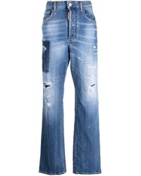 DSquared² - High-waisted Logo-patch Jeans - Lyst