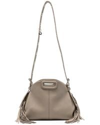 Maje - Mini Miss M Fringed Grained-Leather Shoulder Bag - Lyst